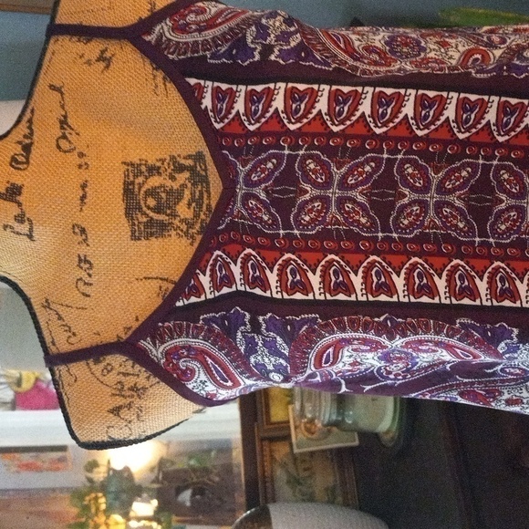 Express Red and Purple Paisley Graphic Print Camisole Tank Top - Picture 5 of 13